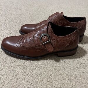 Todd Welsh Camry Mens Youth 5.5M Dress Shoes Buckle Brown Leather Strap Wingtip